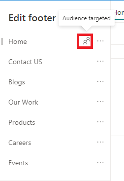How to set up Audience Targeting in Footer links in Modern Communicati